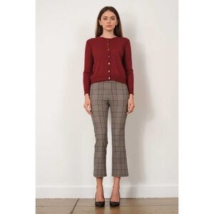 Avenue Montaigne Leo Plaid Crop Flare Size 10